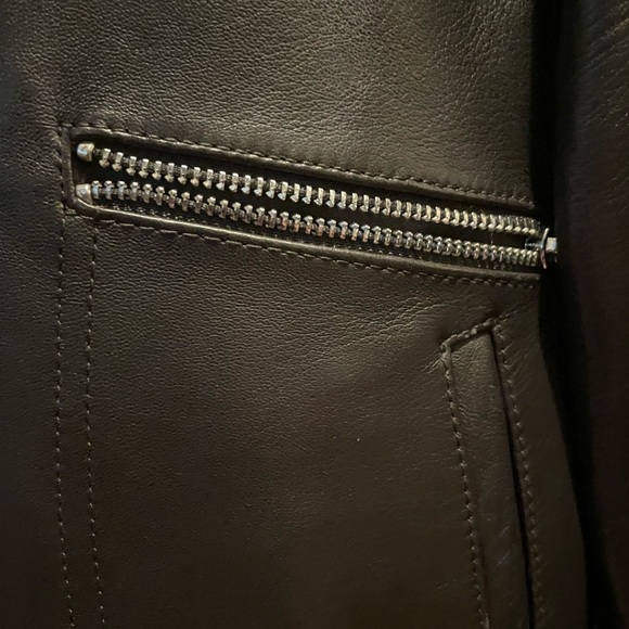 Maje dark brown leather aviator jacket - Picture 5 of 15